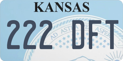 KS license plate 222DFT