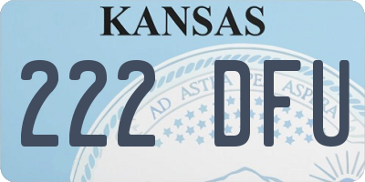 KS license plate 222DFU