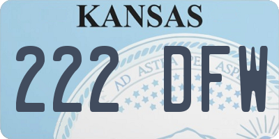 KS license plate 222DFW
