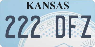 KS license plate 222DFZ