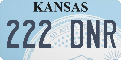 KS license plate 222DNR
