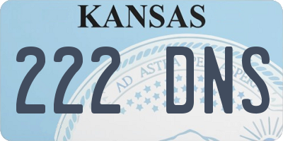 KS license plate 222DNS