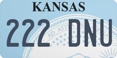 KS license plate 222DNU