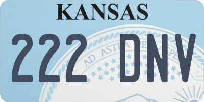 KS license plate 222DNV