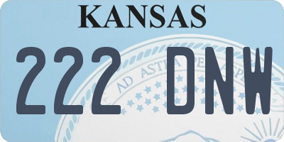 KS license plate 222DNW