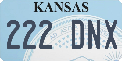 KS license plate 222DNX