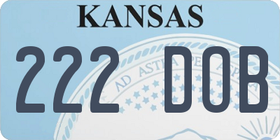 KS license plate 222DOB
