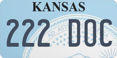 KS license plate 222DOC