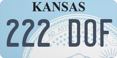 KS license plate 222DOF