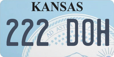 KS license plate 222DOH