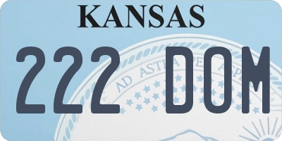 KS license plate 222DOM