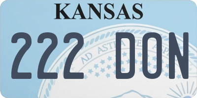 KS license plate 222DON