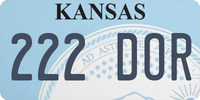 KS license plate 222DOR