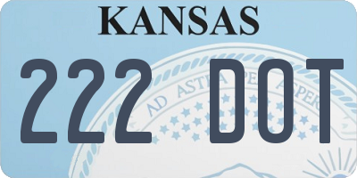 KS license plate 222DOT