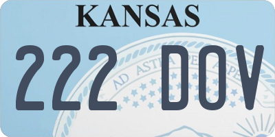 KS license plate 222DOV