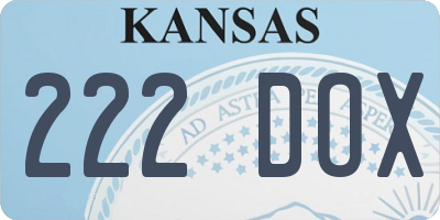 KS license plate 222DOX