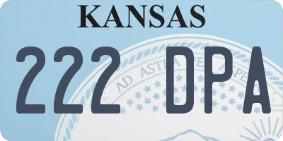 KS license plate 222DPA