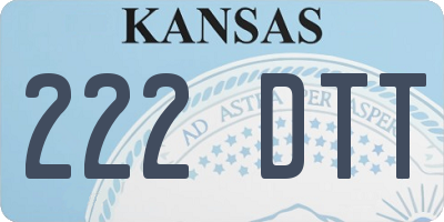 KS license plate 222DTT