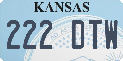KS license plate 222DTW