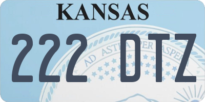 KS license plate 222DTZ