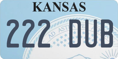 KS license plate 222DUB