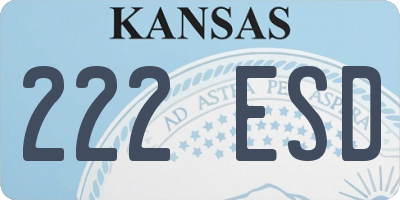 KS license plate 222ESD