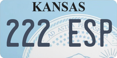 KS license plate 222ESP