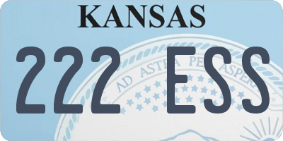 KS license plate 222ESS