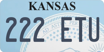 KS license plate 222ETU