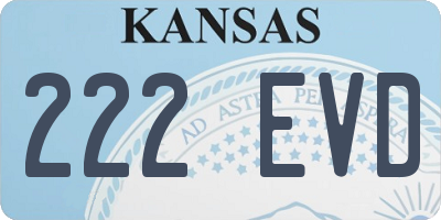KS license plate 222EVD