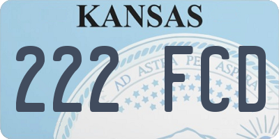 KS license plate 222FCD
