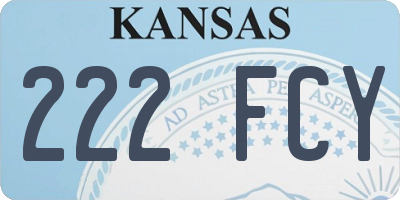 KS license plate 222FCY