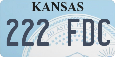 KS license plate 222FDC