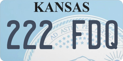 KS license plate 222FDQ