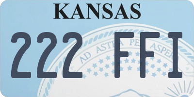 KS license plate 222FFI