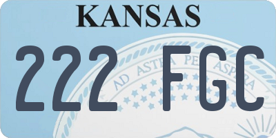 KS license plate 222FGC