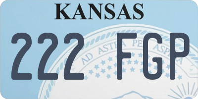 KS license plate 222FGP