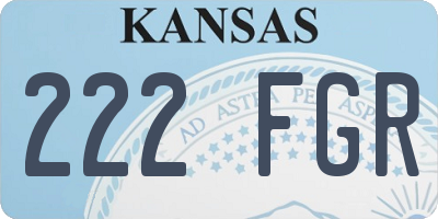 KS license plate 222FGR
