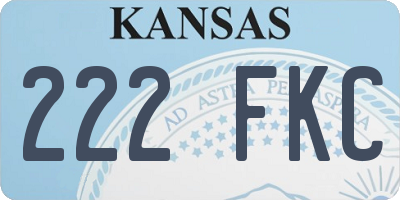 KS license plate 222FKC
