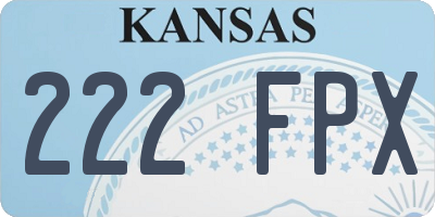 KS license plate 222FPX