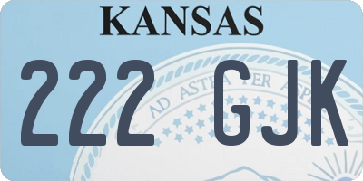 KS license plate 222GJK