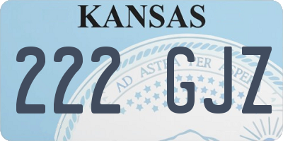 KS license plate 222GJZ
