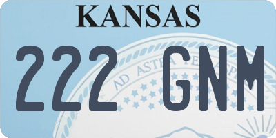 KS license plate 222GNM