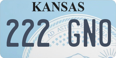 KS license plate 222GNO