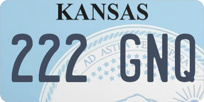 KS license plate 222GNQ