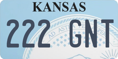 KS license plate 222GNT