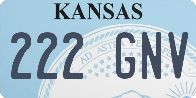 KS license plate 222GNV