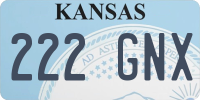 KS license plate 222GNX