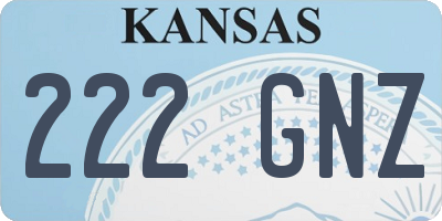 KS license plate 222GNZ