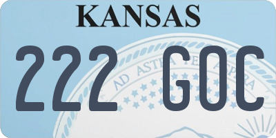 KS license plate 222GOC